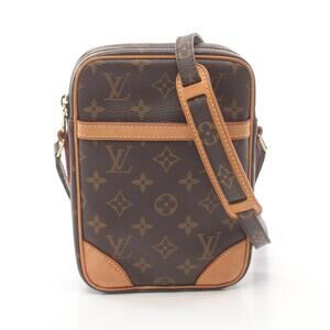 Louis Vuitton Danube Shoulder Bag Canvas Leather Monogram Brown